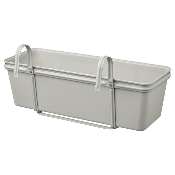 IKEA ROSENKÅL flower box with holder, outdoor light gray, 19x7 in, Ikea Ireland | 2674QKYES