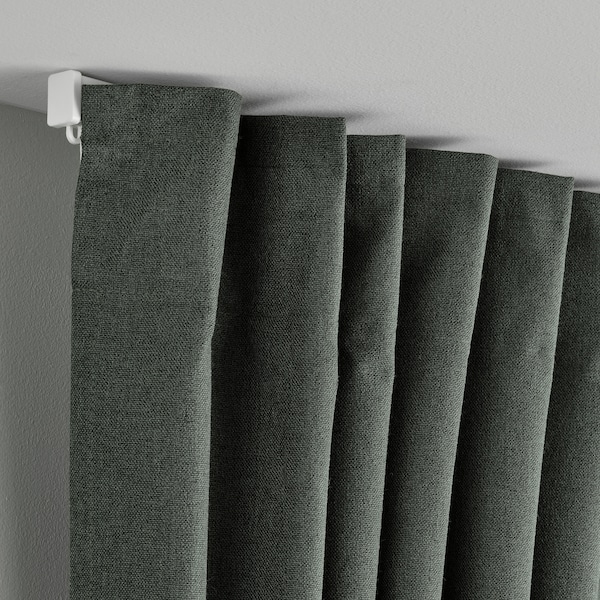 IKEA ROSENMANDEL black-out curtains, 1 pair, 53x98 in Dark Green, Ikea Ireland | 8524NATPI
