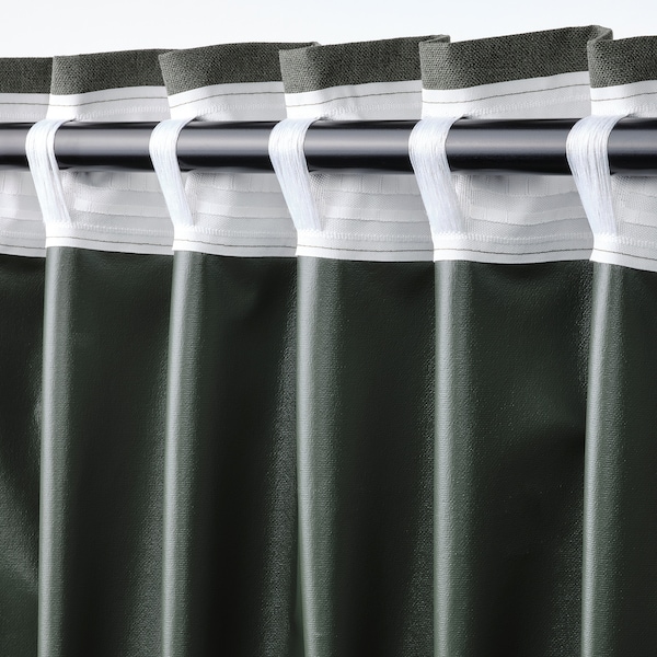 IKEA ROSENMANDEL black-out curtains, 1 pair, 53x98 in Dark Green, Ikea Ireland | 8524NATPI