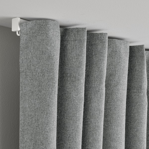 IKEA ROSENMANDEL black-out curtains, 1 pair, 53x98 in Gray, Ikea Ireland | 1689MLCZQ