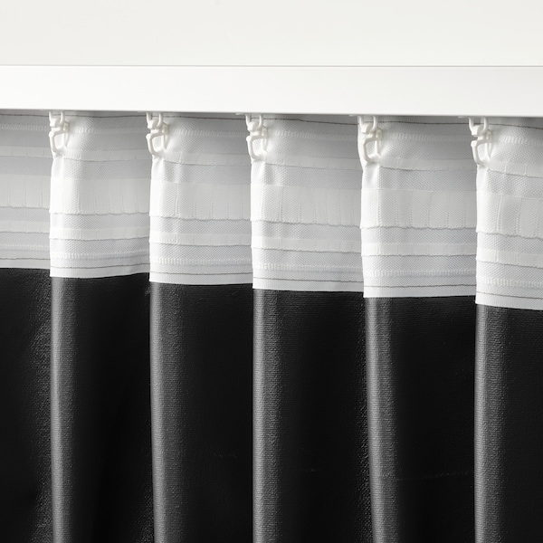 IKEA ROSENMANDEL black-out curtains, 1 pair, 53x98 in Gray, Ikea Ireland | 1689MLCZQ