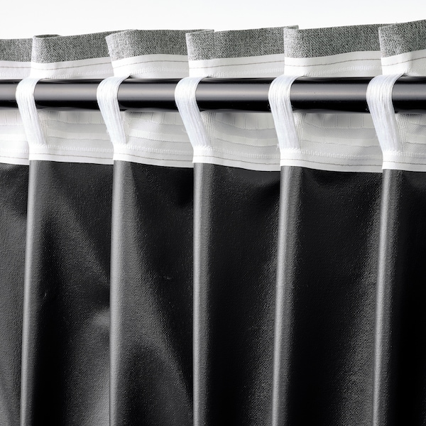 IKEA ROSENMANDEL black-out curtains, 1 pair, 53x98 in Gray, Ikea Ireland | 1689MLCZQ