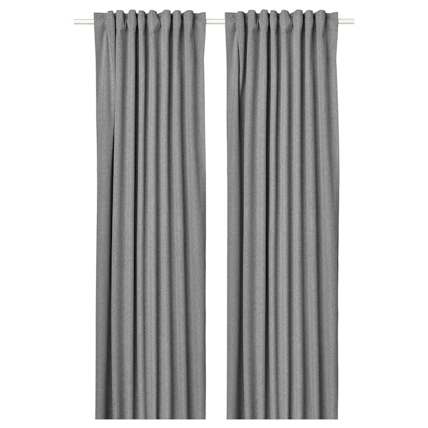 IKEA ROSENMANDEL black-out curtains, 1 pair, 53x98 in Gray, Ikea Ireland | 1689MLCZQ