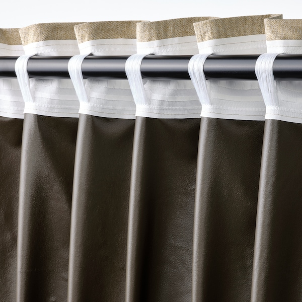 IKEA ROSENMANDEL room darkening curtains, 1 pair, 53x84 in Yellow / Beige, Ikea Ireland | 6095AZNEY