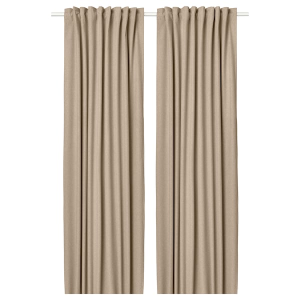 IKEA ROSENMANDEL room darkening curtains, 1 pair, 53x84 in Yellow / Beige, Ikea Ireland | 6095AZNEY