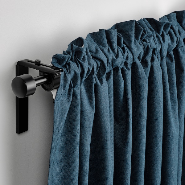 IKEA ROSENMANDEL room darkening curtains, 1 pair, 53x98 in Dark Blue, Ikea Ireland | 4528FQDVM