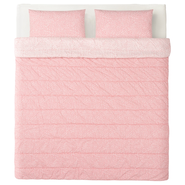 IKEA ROSENMYRTEN comforter and pillowcase(s), Full/Queen Pink Floral Pattern, Ikea Ireland | 9648XWUEF