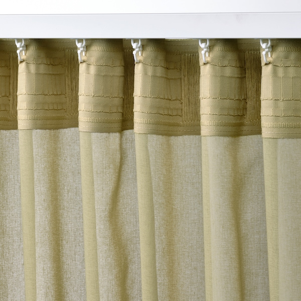 IKEA ROSENROBINIA sheer curtain, 1 piece, 118x98 in Light Olive / Green, Ikea Ireland | 7950WPTMU