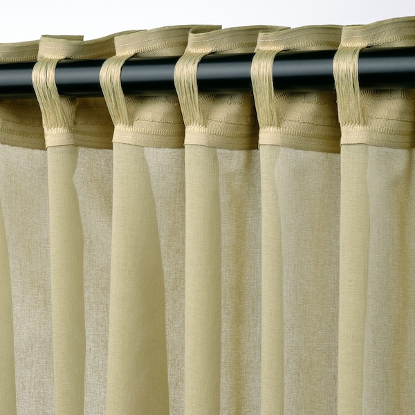 IKEA ROSENROBINIA sheer curtain, 1 piece, 118x98 in Light Olive / Green, Ikea Ireland | 7950WPTMU