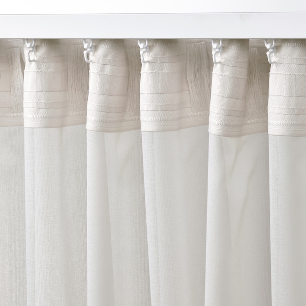 IKEA ROSENROBINIA sheer curtains, 1 pair, 57x98 in White, Ikea Ireland | 2485MCWFH