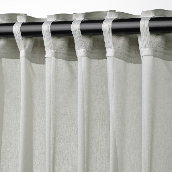 IKEA ROSENROBINIA sheer curtains, 1 pair, 57x98 in Light Gray, Ikea Ireland | 2694CHJRT