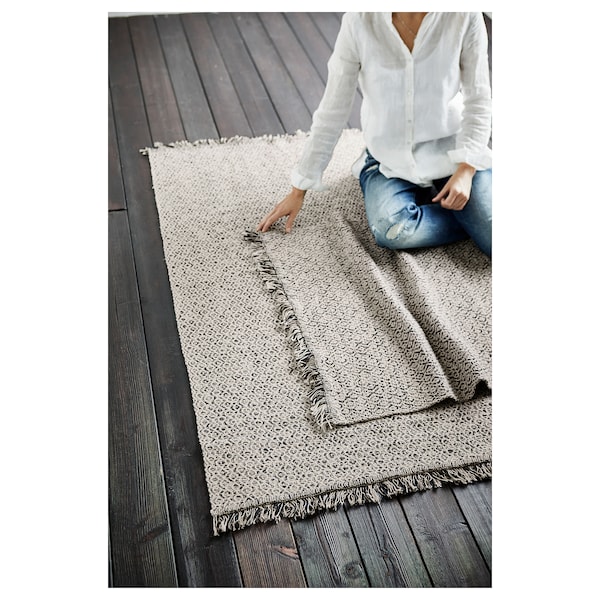 IKEA RÖRKÄR rug, flatwoven, black/natural, 2'7 inx4'11 in, Ikea Ireland | 6927DHTFL