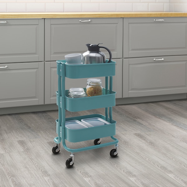 IKEA RÅSHULT utility cart, 11x15x25 5/8 in Turquoise, Ikea Ireland | 8920LKPMT