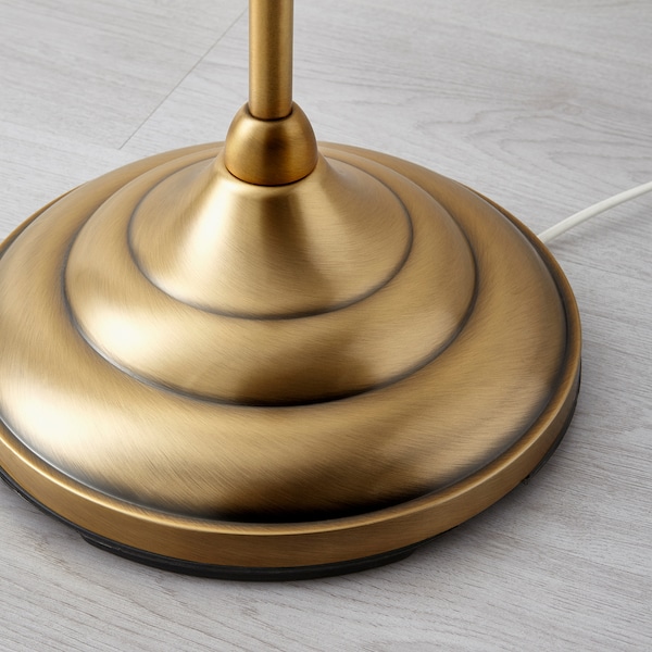 IKEA ÅRSTID Floor lamp with LED bulb, brass, white, Ikea Ireland | 2437SIYQP