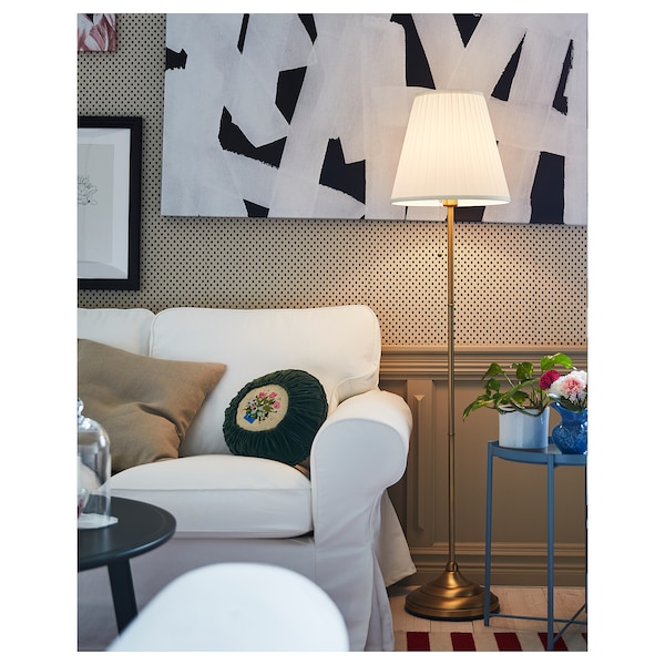 IKEA ÅRSTID floor lamp Brass / White, Ikea Ireland | 4370RUCLS