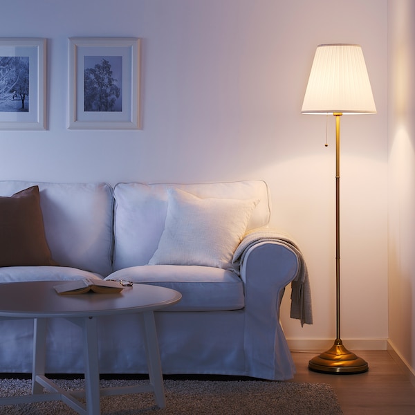 IKEA ÅRSTID floor lamp Brass / White, Ikea Ireland | 4370RUCLS