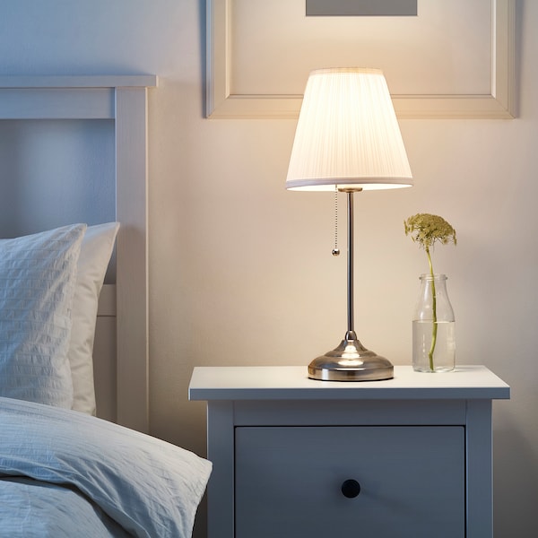 IKEA ÅRSTID table lamp Nickel Plated / White, Ikea Ireland | 7598PFISC