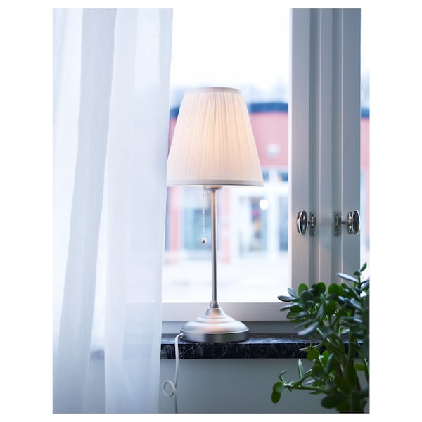 IKEA ÅRSTID table lamp Nickel Plated / White, Ikea Ireland | 7598PFISC