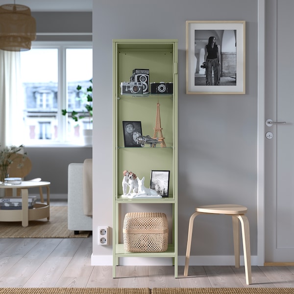IKEA RUDSTA glass-door cabinet, 16 1/2x14 5/8x61 in Light Green, Ikea Ireland | 3961QWTUI