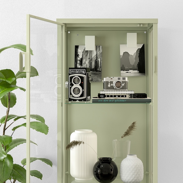 IKEA RUDSTA glass-door cabinet, 16 1/2x14 5/8x61 in Light Green, Ikea Ireland | 3961QWTUI