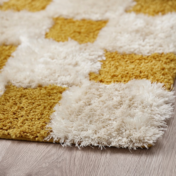 IKEA RULLBANA rug, off-white/dark yellow, 4'4 inx6'5 in Off White / Dark Yellow, Ikea Ireland | 6982SDCVP
