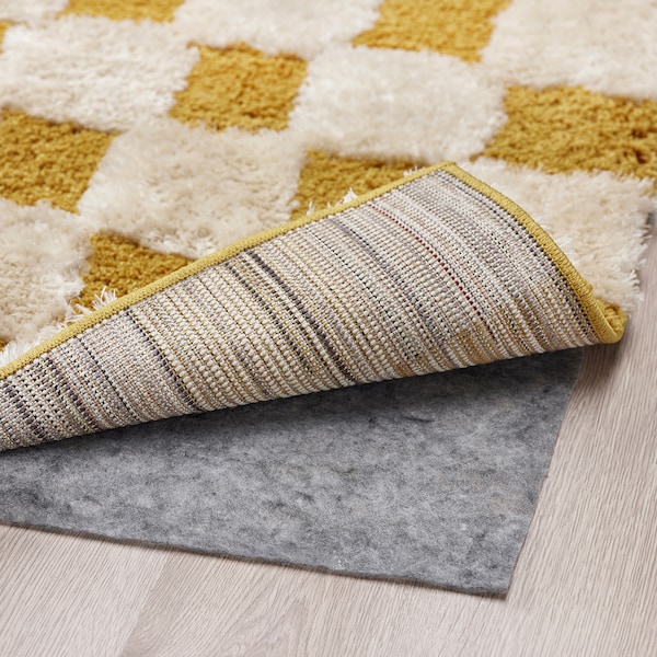 IKEA RULLBANA rug, off-white/dark yellow, 4'4 inx6'5 in Off White / Dark Yellow, Ikea Ireland | 6982SDCVP