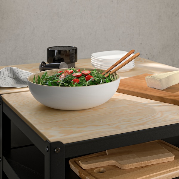 IKEA RUNDLIG serving bowl, bamboo/white, 11 ¾ in, Ikea Ireland | 5406MTBHF