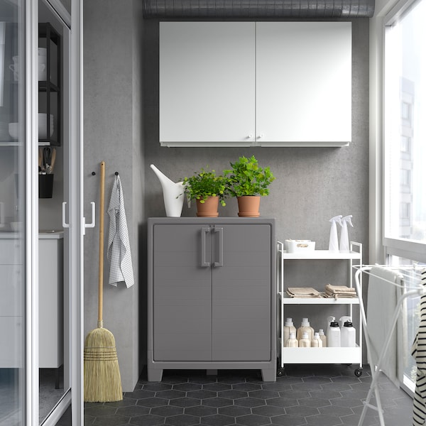 IKEA RUNMARÖ cabinet with doors, dark gray indoor/outdoor, 31 1/2x17 3/8x39 3/8 in, Ikea Ireland | 3205SWOGU