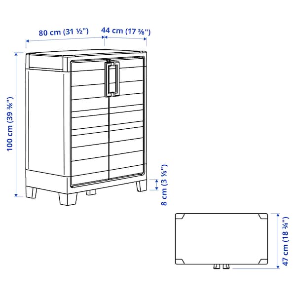 IKEA RUNMARÖ cabinet with doors, dark gray indoor/outdoor, 31 1/2x17 3/8x39 3/8 in, Ikea Ireland | 3205SWOGU