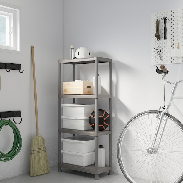IKEA RUNMARÖ shelf unit, dark gray indoor/outdoor, 23 5/8x11 3/4x52 3/8 in, Ikea Ireland | 8709EZWPG