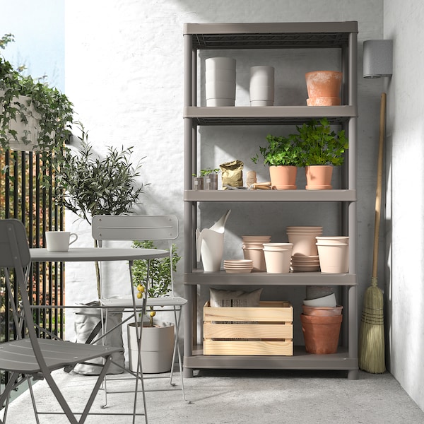 IKEA RUNMARÖ shelf unit, dark gray indoor/outdoor, 35 3/8x15 3/4x71 5/8 in, Ikea Ireland | 8594JMWBT