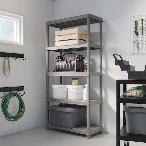 IKEA RUNMARÖ shelf unit, dark gray indoor/outdoor, 35 3/8x15 3/4x71 5/8 in, Ikea Ireland | 8594JMWBT