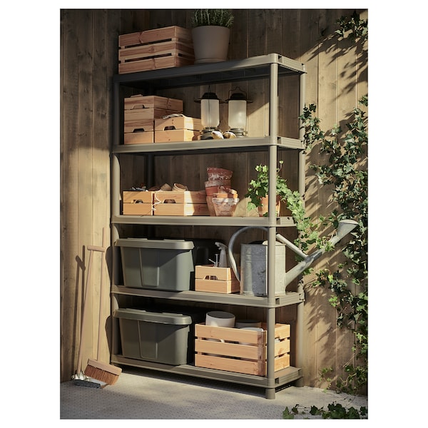 IKEA RUNMARÖ shelf unit, dark gray indoor/outdoor, 47 1/4x15 3/4x74 in, Ikea Ireland | 4759EJHCI