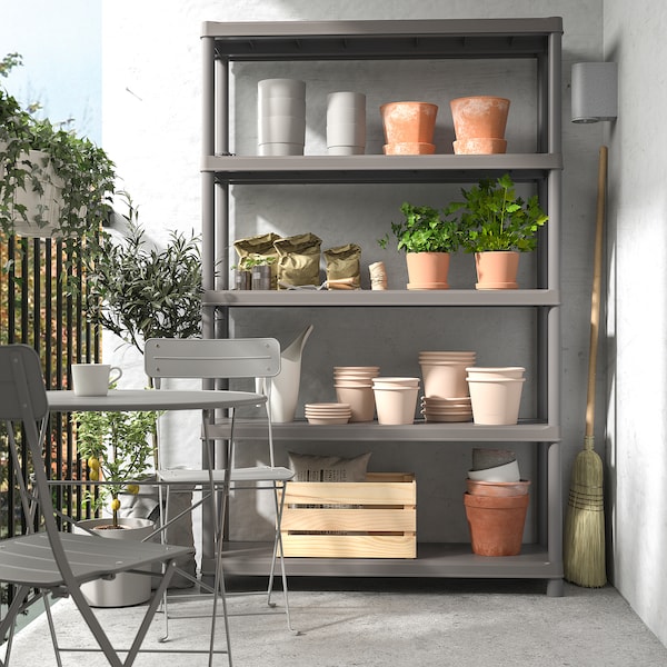 IKEA RUNMARÖ shelf unit, dark gray indoor/outdoor, 47 1/4x15 3/4x74 in, Ikea Ireland | 4759EJHCI