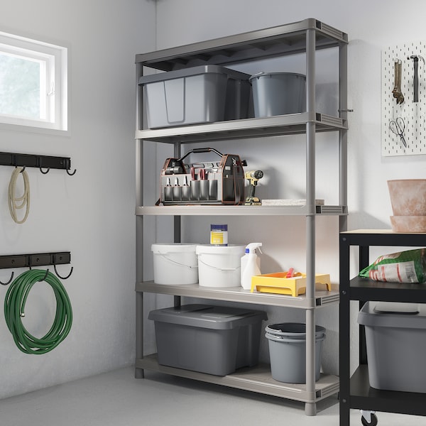 IKEA RUNMARÖ shelf unit, dark gray indoor/outdoor, 47 1/4x15 3/4x74 in, Ikea Ireland | 4759EJHCI