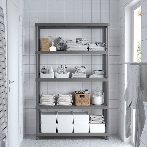 IKEA RUNMARÖ shelf unit, dark gray indoor/outdoor, 47 1/4x15 3/4x74 in, Ikea Ireland | 4759EJHCI