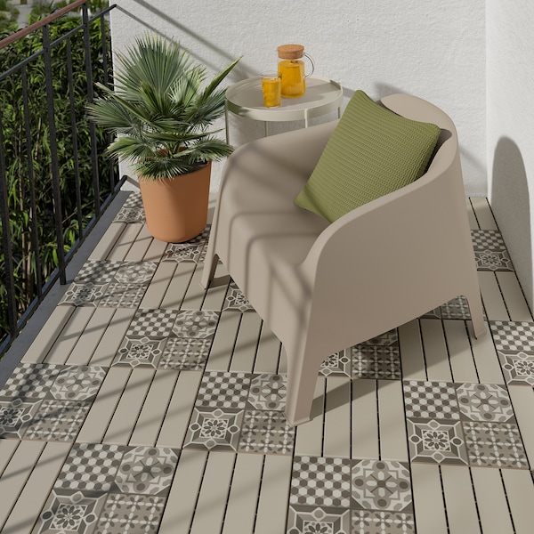 IKEA RUNNEN decking, outdoor, 9 sq feet Beige, Ikea Ireland | 5731HJMOQ