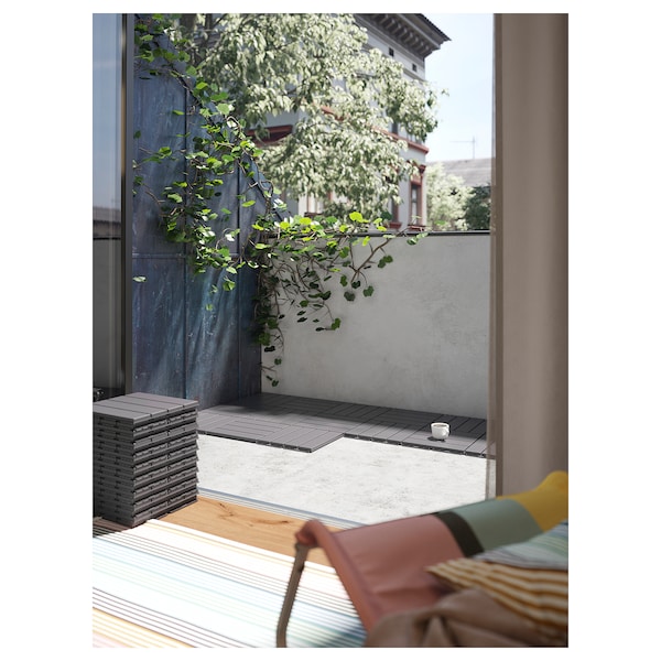 IKEA RUNNEN decking, outdoor, 9 sq feet Dark Gray, Ikea Ireland | 1324UOCQJ