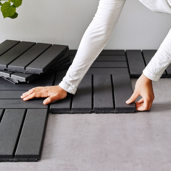 IKEA RUNNEN decking, outdoor, 9 sq feet Dark Gray, Ikea Ireland | 1324UOCQJ