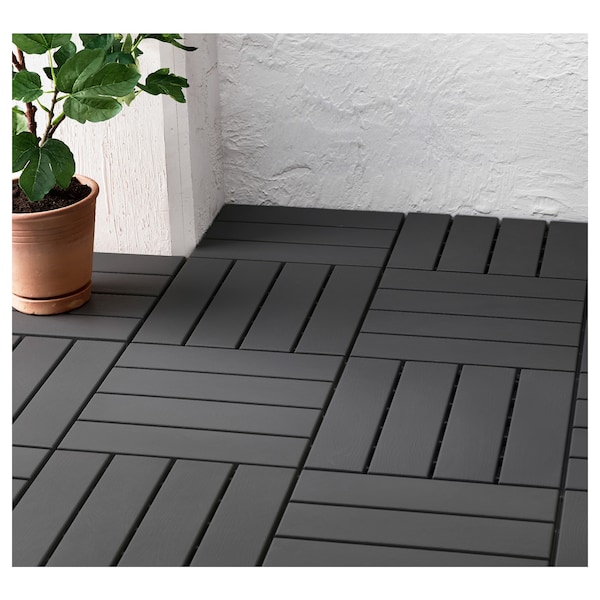 IKEA RUNNEN decking, outdoor, 9 sq feet Dark Gray, Ikea Ireland | 1324UOCQJ