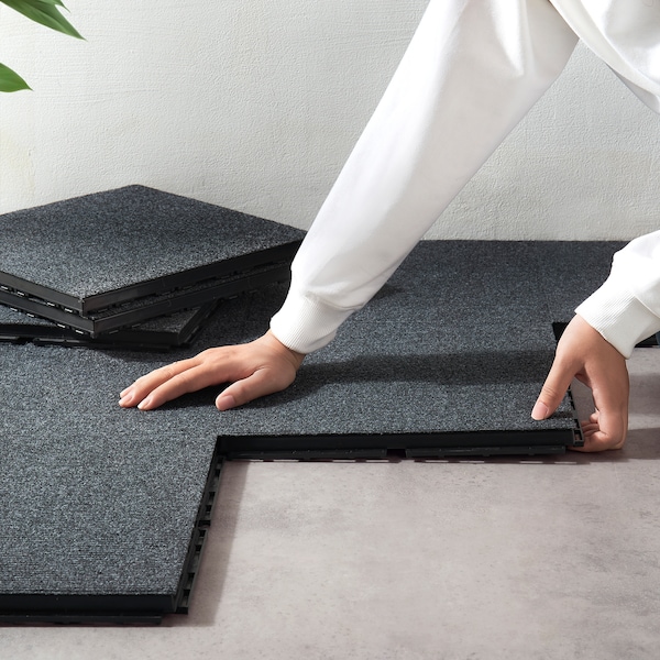 IKEA RUNNEN decking, outdoor, 9 sq feet Textile Dark Gray, Ikea Ireland | 9546AUJCW