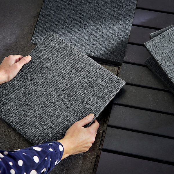 IKEA RUNNEN decking, outdoor, 9 sq feet Textile Dark Gray, Ikea Ireland | 9546AUJCW