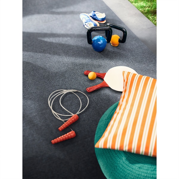 IKEA RUNNEN decking, outdoor, 9 sq feet Textile Dark Gray, Ikea Ireland | 9546AUJCW