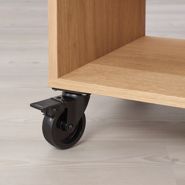 IKEA RÅVAROR shelf unit on casters, oak veneer, 13 3/8x27 1/8 in, Ikea Ireland | 1958YQCRH
