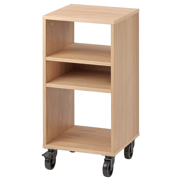 IKEA RÅVAROR shelf unit on casters, oak veneer, 13 3/8x27 1/8 in, Ikea Ireland | 1958YQCRH