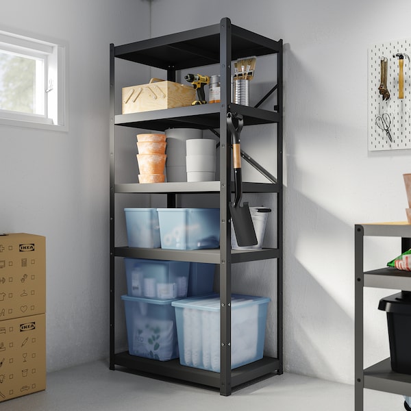 IKEA RYKTA storage box with lid, transparent gray-blue, 14 ¼x19 ¾x13 ¾ in/12 gallon, Ikea Ireland | 8907PUYBX