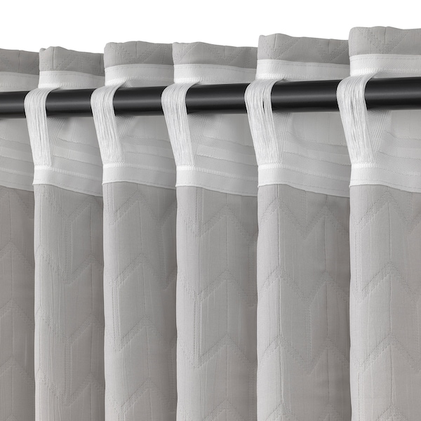 IKEA RYSSBRÄKEN room darkening curtain, 1 piece, light gray, 55x98 in, Ikea Ireland | 3140LYAFB