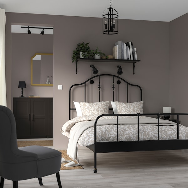 IKEA SAGSTUA bed frame, Full Black, Ikea Ireland | 2589VHPJT