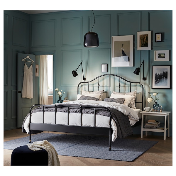 IKEA SAGSTUA bed frame, Full Black, Ikea Ireland | 2589VHPJT