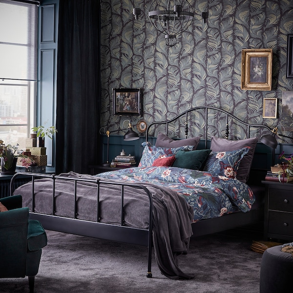 IKEA SAGSTUA bed frame, Full Black, Ikea Ireland | 2589VHPJT